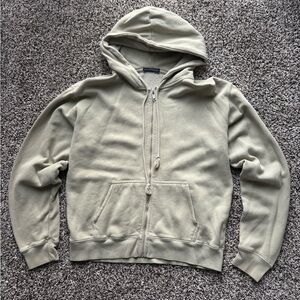 Brandy Melville Light Sage Green Zip-Up Hoodie
